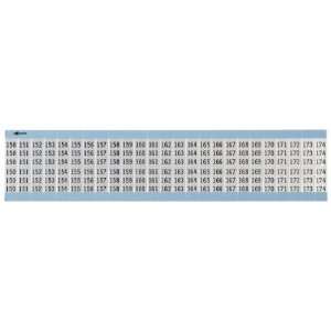   Consecutive Numbers Wire Marker Card, Legend 150 thru 174 (Pack of