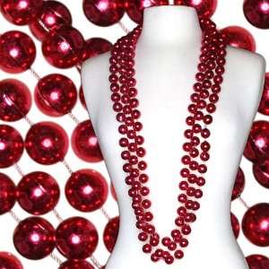  48 in 18mm Red Metallic Mardi Gras Beads 