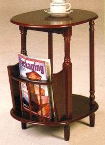 Contemporary Cherry End Table Magazine Rack  