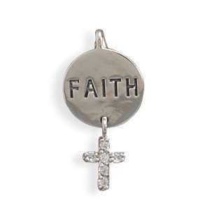 925 Sterling Silver FAITH Necklace Pendant Cross  