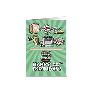  Happy Birthday   cake   22 years old Card: Toys & Games