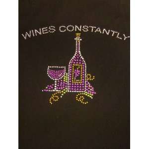  Rhinestone decorated wines Constantly black apron