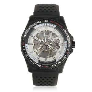 Attractive Silver Dial Mechanical Wrist Watch   Water Resistant 