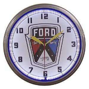  Ford Shield Neon 20 Wall Clock Warranty Made In USA New 