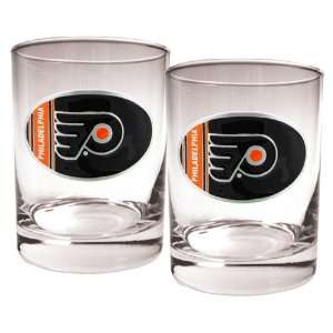  Philadelphia Flyers   NHL 14oz Rocks Glass Gift Set (2 