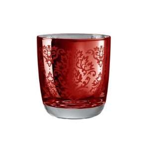  Brocade Double Old Fashioned Glass in Red (Set of 4 