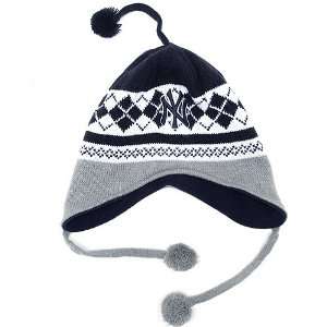  New York Yankees Sherpa Argyle Knit Cap One Size Fits All 