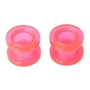  0g Red Acrylic Flesh Tunnel   8mm   Pair Jewelry