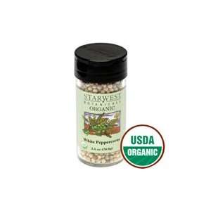  White Peppercorns Organic Jar   1 pc,(Starwest Botanicals 