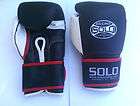 Black 16 oz Pro Training SOLO Boxing Gloves cowhide Cleto Reyes Grant 