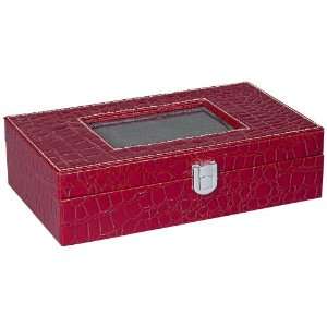  Red Croc Faux Leather Keepsake Box