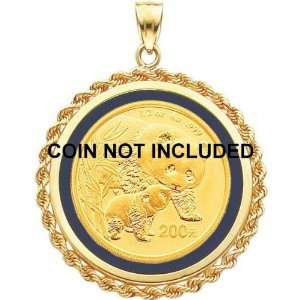    14K Gold Onyx Rope Bezel for 1/2oz Chinese Panda Coin: Jewelry