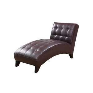  Smith Faux Leather Chaise   Dark Brown: Home & Kitchen