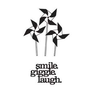   Rubber Stamp Smile.Giggle.Laugh; 3 Items/Order Arts, Crafts & Sewing