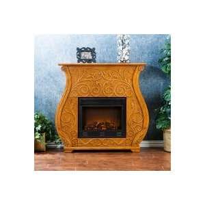   Plantation Oak Carved Electric Fireplace by Southern Enterprises: Home