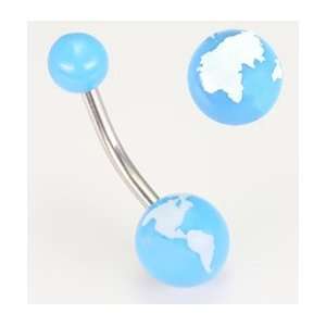  PLANET EARTH 14g 12g 10g Navel Belly Button Jewelry  14g 5 