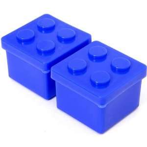  2 blue building block sauce container for Bento Box Toys & Games