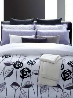   100% Cotton 300 TC Lavender/Purple/White Rose Duvet Cover Set  