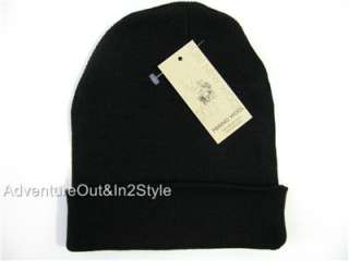 NEW Mens Merino Wool Hat Watch Cap Beanie  BLACK Retails $45.00  