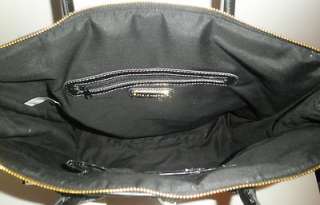   HANDBAG BLACK FAUX CROCO LEATHER STUDDED QUILTED TOTE MAYA NWT  