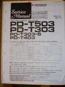Pioneer Service Manual~PD T503/T303/T403/S CD Player  