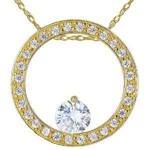    Ziamond Cubic Zirconia Floating Circle of Love Pendant: Jewelry