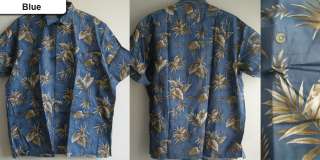 New Hawaiian Casual Palm Tropical Print resort Shirts Button Regular 