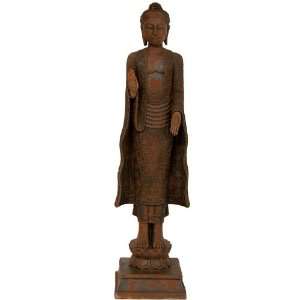  21 Standing Semui in Rust Patina Buddha Statue