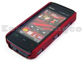 Red Rubber Silicone Hard Back Case Cover for Nokia 5530  