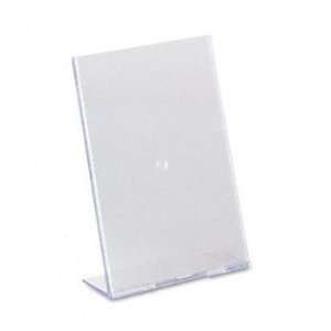  New   Slanted Desk Sign Holder, Plastic, 5 x 7, Clear by 