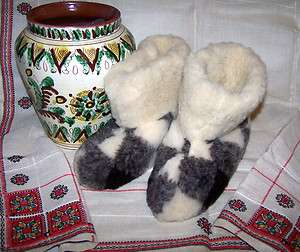TRADITIONAL UKRAINIAN SHEEP WOOL SLIPPERS US WOMEN SIZES as warm as 