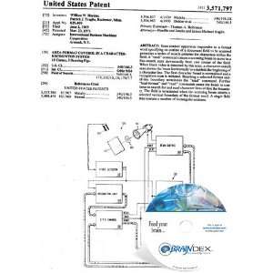 NEW Patent CD for AREA FORMAT CONTROL IN A CHARACTER RECOGNITON SYSTEM