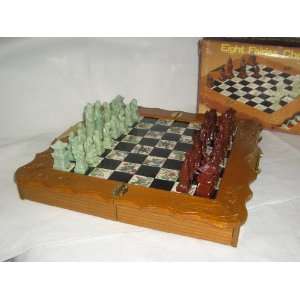   Fairies Hand Carved Soapstone and Wood Chess Set 