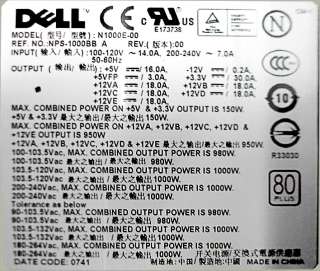 Dell 1000 Watt Power Supply PSU Precision T7400 JW123  