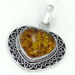  5.80 Gm Natural 50 Million Years Old Amber 925 Silver 