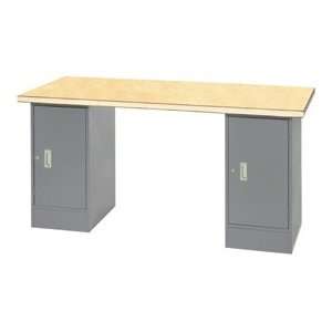  72 X 30 Shop Top Pedestal Workbench W/ 2 Cabinets: Home 