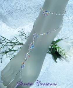 Swarovski ABx2 Crystals ~ Barefoot Sandals with Anklets  
