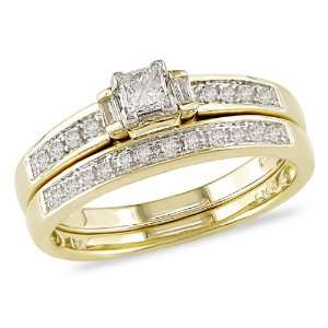   Yellow Gold 1/3 CT TDW Diamond Bridal Set Ring (G H, I1 I2): Jewelry