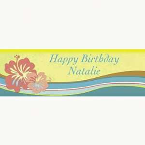 Personalized Hibiscus Wave Banner   Small   Party Decorations 
