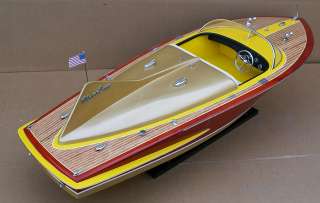 Chris Craft Cobra 35 wooden display speed boat model wood ship  