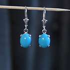 Genuine 3.4ct Sleeping Beauty Turquoise 925 Sterling Silver Dangle 