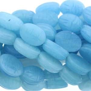 Beads   Blue Quartz  Oval Scarab Carved   14mm Height, 10mm Width, No 