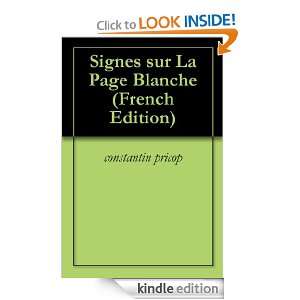 Signes sur La Page Blanche (French Edition): constantin pricop:  