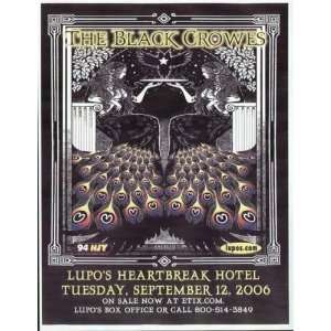 Black Crowes Concert Flyer Providence Lupos:  Home 