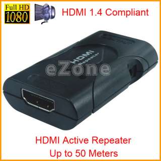 HDMI 1.3/1.4 Active Repeater 50M 160Ft Extend 1080p 3D HDTV Support 