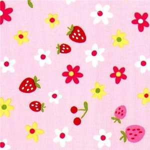  cute fabric with strawberry cherry flower by Kokka (Sold 