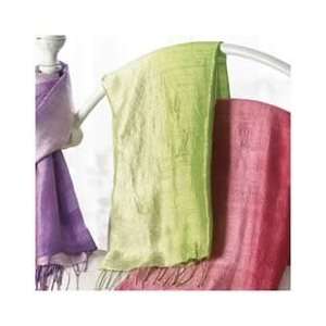  2 Tone Green Color Silk Scarf: Home & Kitchen