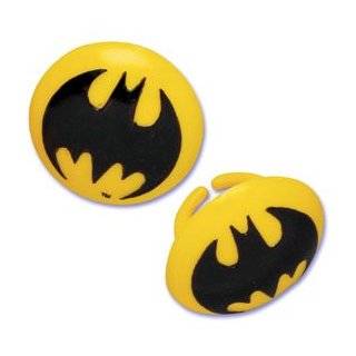 Batman Symbol Cupcake Party Rings (12)