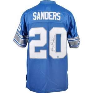   Sanders Signed Lions Blue Reebok Swingman Jersey