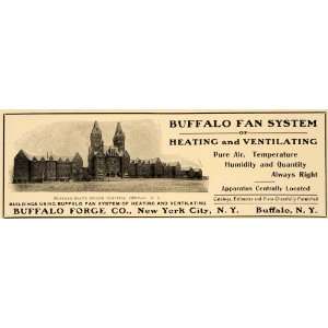  1905 Ad Buffalo Forge Fan System Heat Insane Hospital 